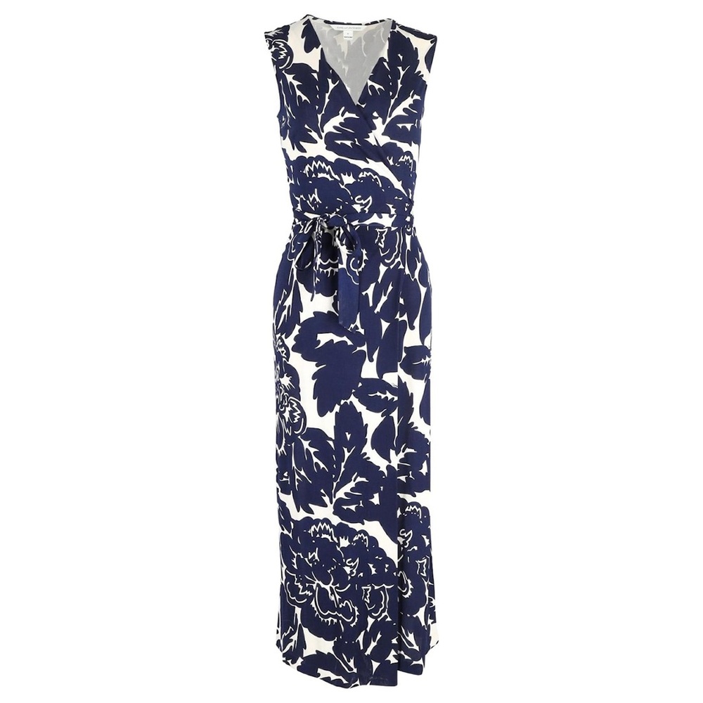 Diane Von Furstenberg 100% Silk maxi wrapped dress